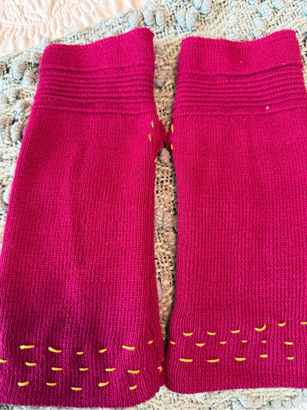 Upcycled Hand Warmer knit fingerless gloves OS